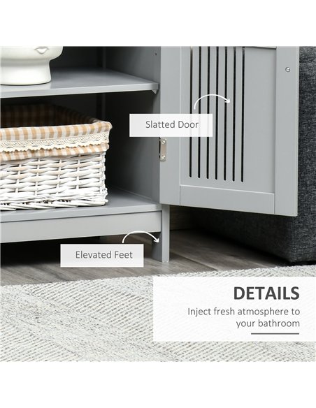 kleankin Modern Bathroom Floor Cabinet - Grey
