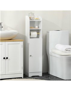 kleankin Multi-Storage Narrow Bathroom Cabinet - White 2