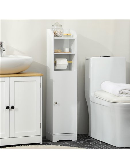 kleankin Multi-Storage Narrow Bathroom Cabinet - White