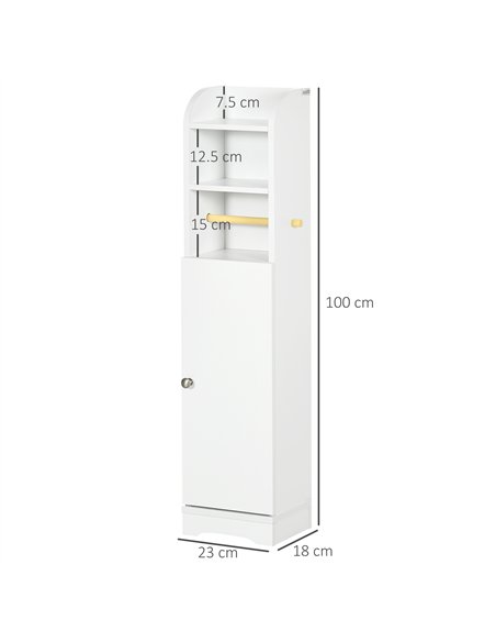 kleankin Multi-Storage Narrow Bathroom Cabinet - White
