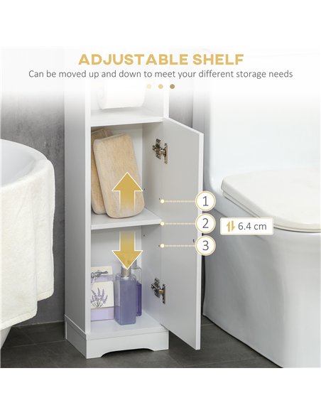 kleankin Multi-Storage Narrow Bathroom Cabinet - White