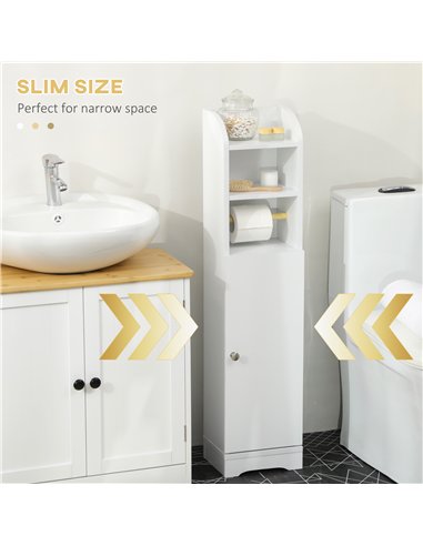 kleankin Multi-Storage Narrow Bathroom Cabinet - White