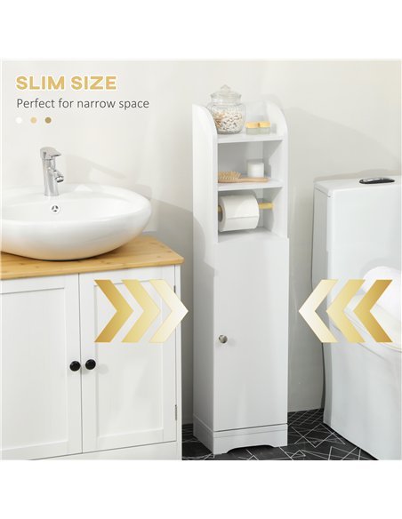 kleankin Multi-Storage Narrow Bathroom Cabinet - White