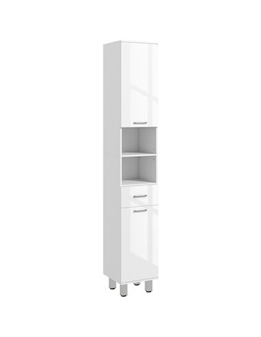 kleankin 71" Tall Slim Bathroom Storage Cabinet, Tall Narrow Cupboard with Drawer, Open Shelves, 2 Doors Cabinets and Adjustable