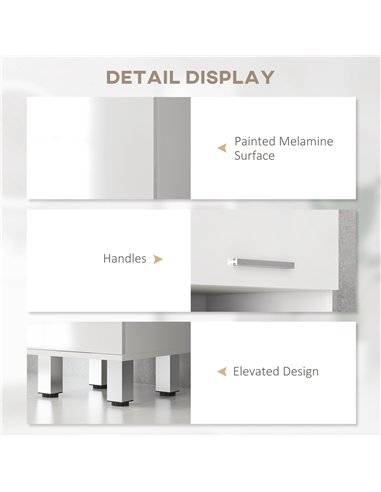 kleankin 71" Tall Slim Bathroom Storage Cabinet, Tall Narrow Cupboard with Drawer, Open Shelves, 2 Doors Cabinets and Adjustable