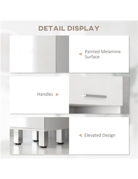 kleankin 71" Tall Slim Bathroom Storage Cabinet, Tall Narrow Cupboard with Drawer, Open Shelves, 2 Doors Cabinets and Adjustable