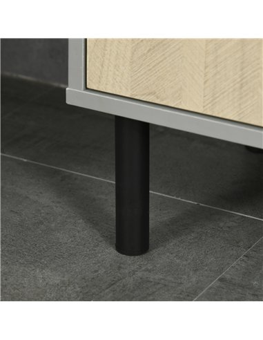 kleankin Bathroom Furniture Set with Doors, Tall Bathroom Cabinet with Adjustable Shelves, Under Sink Cabinet, Grey