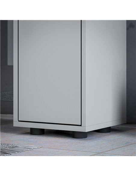 kleankin 180cm Slim Bathroom Cabinet, with Drawer, Shelves and Cupboards - Grey