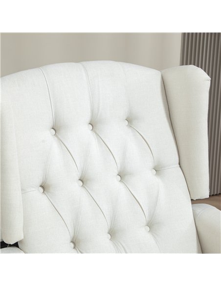HOMCOM Recliner Armchair, Vintage Reclining Chair with Nail Head Trim, Wingback Chair with Button Tufted Back and Footrest, for 