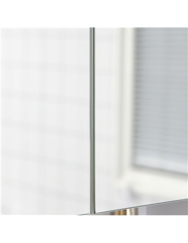 kleankin Bathroom Cabinet with Mirror, Wall Mounted Bathroom Mirror Cabinet with Adjustable Shelf, 2 Doors Storage Cupboard, Whi