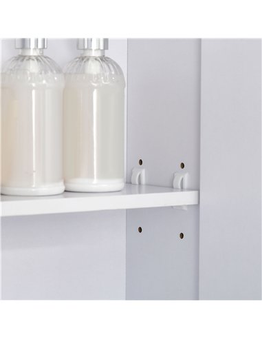 kleankin Bathroom Cabinet with Mirror, Wall Mounted Bathroom Mirror Cabinet with Adjustable Shelf, 2 Doors Storage Cupboard, Whi