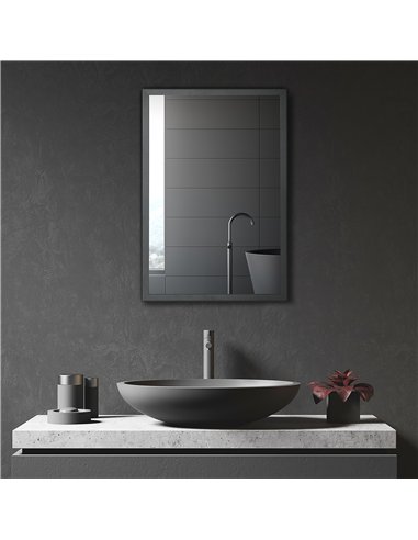 kleankin Bathroom Cabinet with Mirror, Wall Mounted Bathroom Mirror Cabinet with Storage Shelves, 40 x 12 x 60 cm, Black
