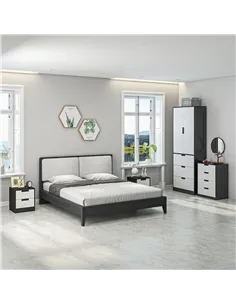 HOMCOM Drawer Chest, 4-Drawer Storage Cabinet Organiser for Bedroom, Living Room, 60cmx40cmx80cm, White and Black 2