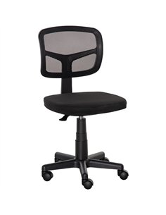 Vinsetto Small Office Chair without Arms, Ergonomic Swivel Mesh Desk Chair with Curved Back and Wheels, Height Adjustable, for H