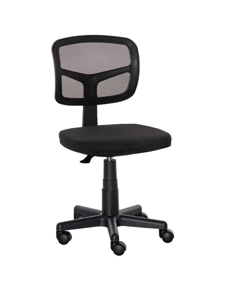 Vinsetto Small Office Chair without Arms, Ergonomic Swivel Mesh Desk Chair with Curved Back and Wheels, Height Adjustable, for H