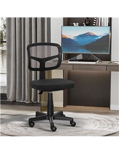 Vinsetto Small Office Chair without Arms, Ergonomic Swivel Mesh Desk Chair with Curved Back and Wheels, Height Adjustable, for H 2