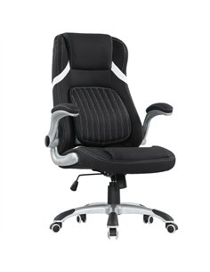 Vinsetto Linen-Look Office Chair, with Adjustable Height and Tension - Black