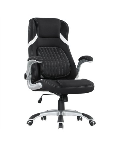 Vinsetto Linen-Look Office Chair, with Adjustable Height and Tension - Black