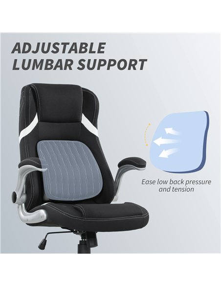 Vinsetto Linen-Look Office Chair, with Adjustable Height and Tension - Black