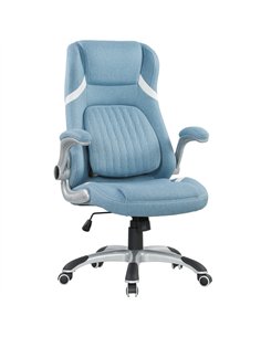 Vinsetto Linen-Look Office Chair, with Adjustable Height and Tension - Blue