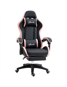Vinsetto Computer Gaming Chair, PU Leather Office Desk Chair with Footrest, Swivel Wheels, 135° Reclining Back, Lumbar Support, 