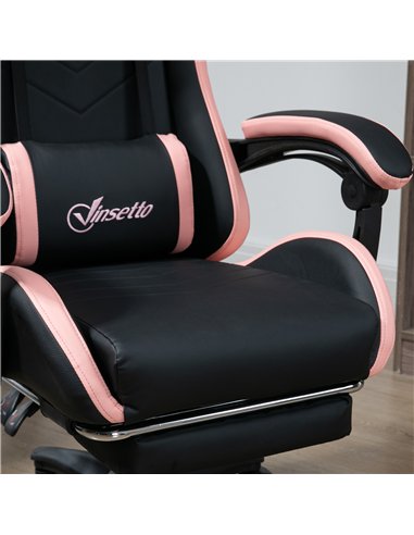 Vinsetto Computer Gaming Chair, PU Leather Office Desk Chair with Footrest, Swivel Wheels, 135° Reclining Back, Lumbar Support, 