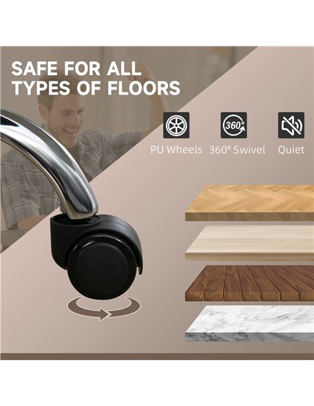 Vinsetto Massage Office Chair, Heated Reclining Computer Chair with Adjustable Height and Footrest, Brown