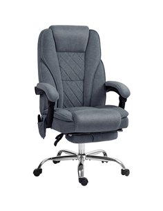 Vinsetto Massage Office Chair, Heated Reclining Computer Chair with Adjustable Height and Footrest, Dark Grey