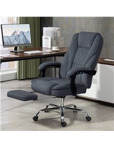Vinsetto Massage Office Chair, Heated Reclining Computer Chair with Adjustable Height and Footrest, Dark Grey 2