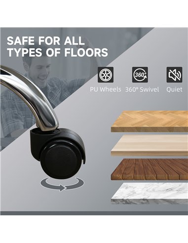 Vinsetto Massage Office Chair, Heated Reclining Computer Chair with Adjustable Height and Footrest, Dark Grey