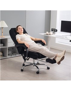 Vinsetto Massage Office Chair, Heated Reclining Computer Chair with Adjustable Height and Footrest, Black 2