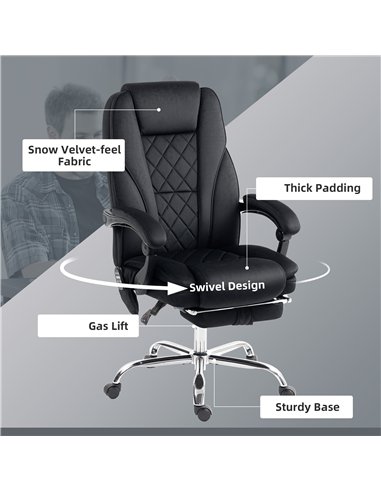 Vinsetto Massage Office Chair, Heated Reclining Computer Chair with Adjustable Height and Footrest, Black