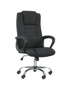 Vinsetto Linen-Look Swivel Office Chair - Black