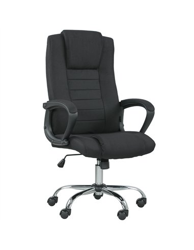 Vinsetto Linen-Look Swivel Office Chair - Black