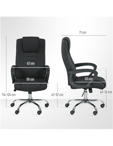 Vinsetto Linen-Look Swivel Office Chair - Black