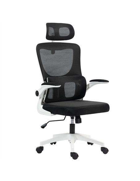 Vinsetto Ergonomic Office Chair, High Back Mesh Computer Desk Chair with Adjustable Headrest and Lumbar Support, Rotatable Armre