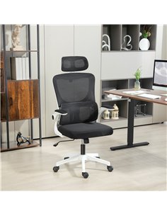 Vinsetto Ergonomic Office Chair, High Back Mesh Computer Desk Chair with Adjustable Headrest and Lumbar Support, Rotatable Armre 2