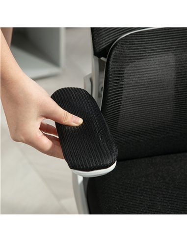 Vinsetto Ergonomic Office Chair, High Back Mesh Computer Desk Chair with Adjustable Headrest and Lumbar Support, Rotatable Armre