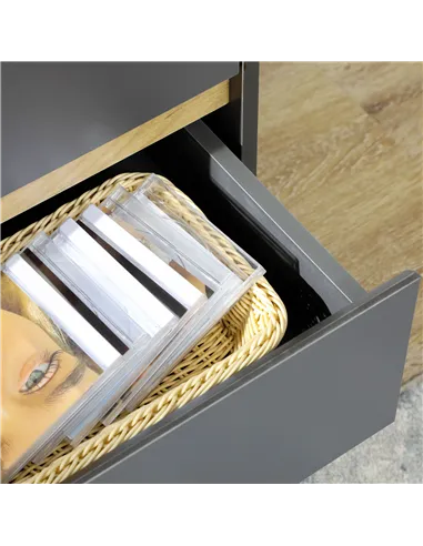 HOMCOM Drawer Chest, 3-Drawer Storage Organiser for Bedroom, Living Room, 80cmx40cmx80cm, Dark Grey