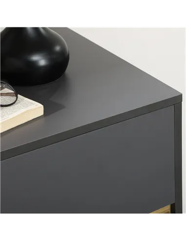 HOMCOM Drawer Chest, 3-Drawer Storage Organiser for Bedroom, Living Room, 80cmx40cmx80cm, Dark Grey