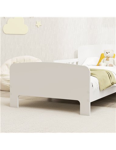 AIYAPLAY Toddler Bed, Kids Bed Frame with Safety Side Rails, Kids Bedroom Furniture for Ages 3-8 Years, White