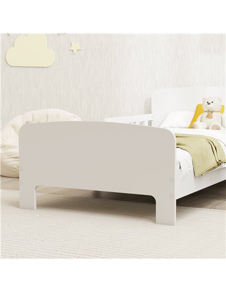 AIYAPLAY Toddler Bed, Kids Bed Frame with Safety Side Rails, Kids Bedroom Furniture for Ages 3-8 Years, White