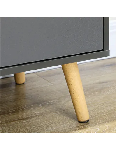 HOMCOM Drawer Chest, 3-Drawer Storage Organiser for Bedroom, Living Room, 80cmx40cmx80cm, Dark Grey