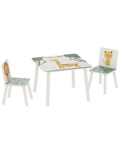 AIYAPLAY 3-Piece Toddler Table and Chair Set, Kids Table with 2 Chairs Set for Bedroom, Nursery, Playroom, Green