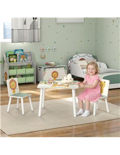 AIYAPLAY 3-Piece Toddler Table and Chair Set, Kids Table with 2 Chairs Set for Bedroom, Nursery, Playroom, Green 2