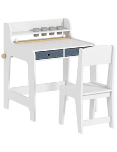AIYAPLAY Art Table and Chair Set for children, Kids Art Desk and Chair Set with Storage Shelf and Drawers