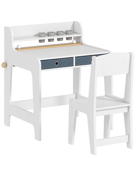 AIYAPLAY Art Table and Chair Set for children, Kids Art Desk and Chair Set with Storage Shelf and Drawers