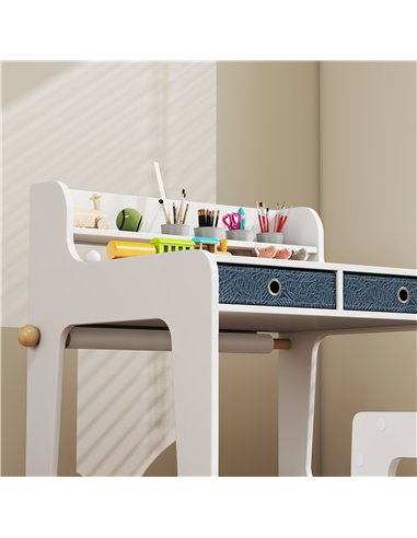 AIYAPLAY Art Table and Chair Set for children, Kids Art Desk and Chair Set with Storage Shelf and Drawers