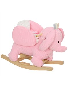 AIYAPLAY Kids Rocking Horse, Baby Ride on Elephant Rocker with Safety Belt and Sound for Toddlers 18 to 36 Months, Pink