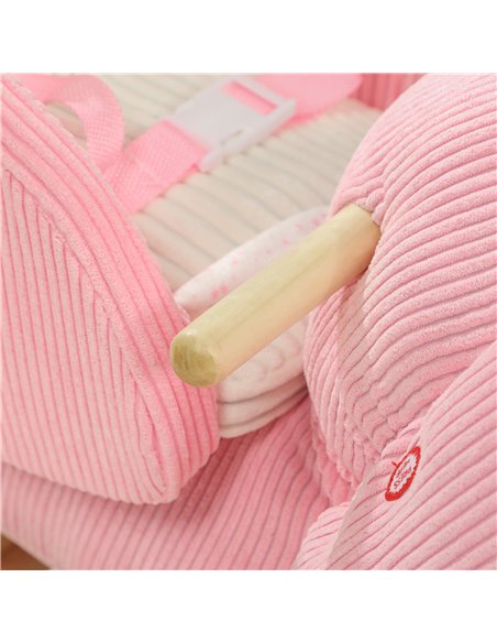 AIYAPLAY Kids Rocking Horse, Baby Ride on Elephant Rocker with Safety Belt and Sound for Toddlers 18 to 36 Months, Pink